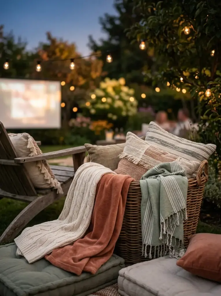 Finish with Oversized Blankets and Extra Pillows