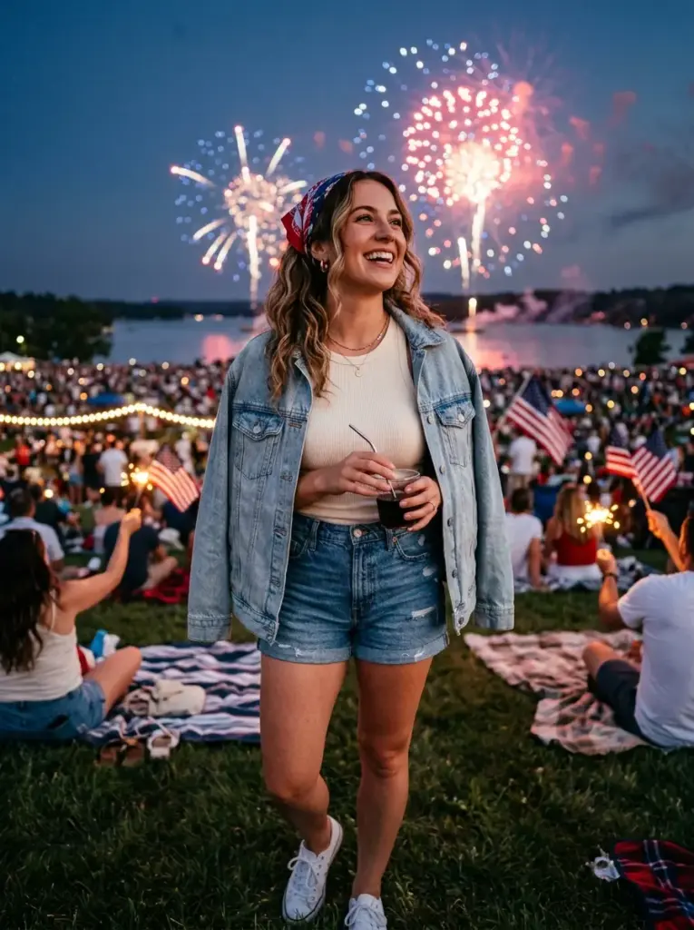 Sunset Fireworks Outfit with a Light Layer