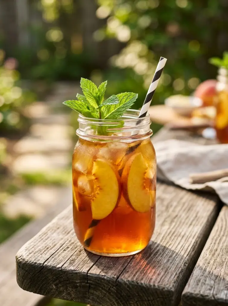 Peach Bourbon Iced Tea