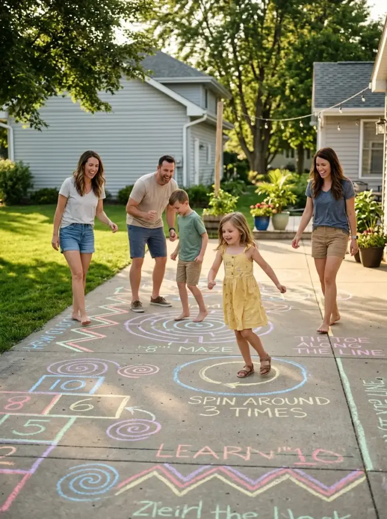 Sidewalk Chalk Obstacle Course