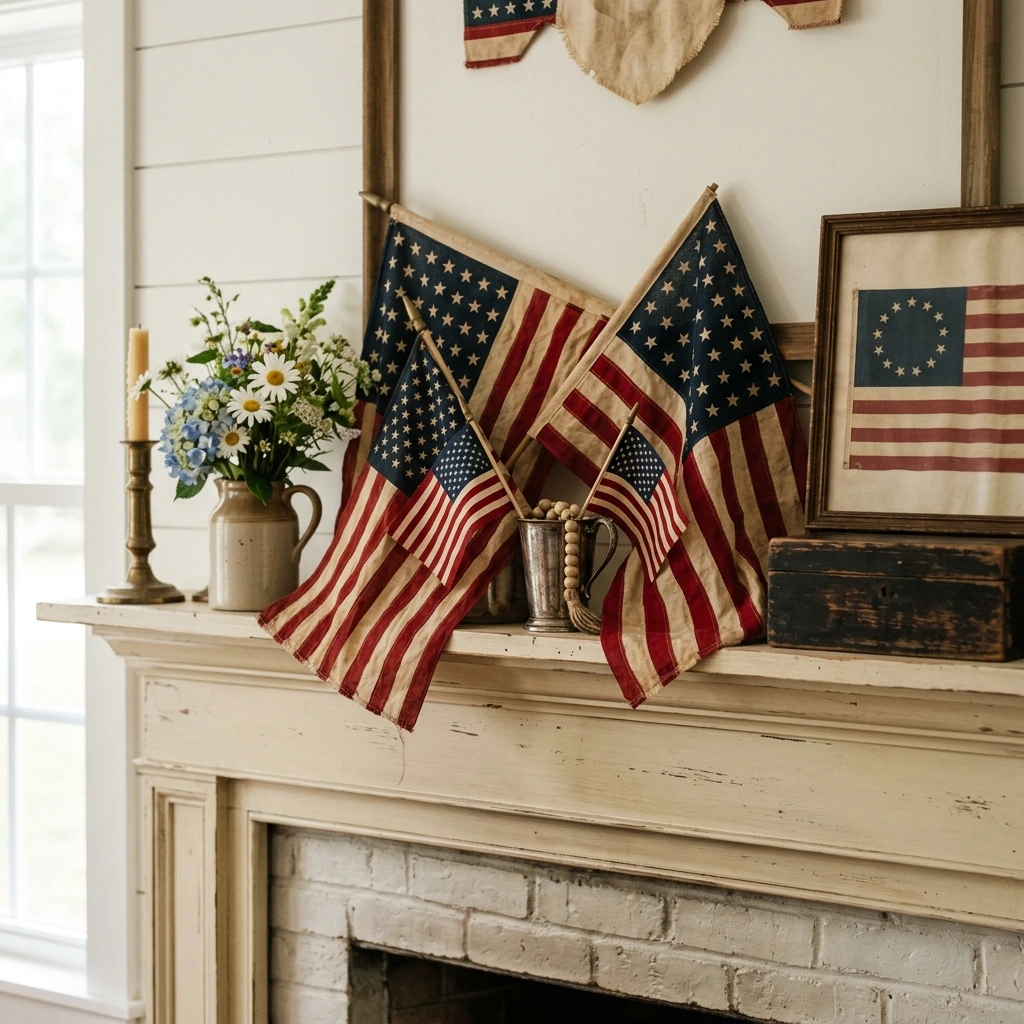 Layer Vintage American Flags for Instant Character