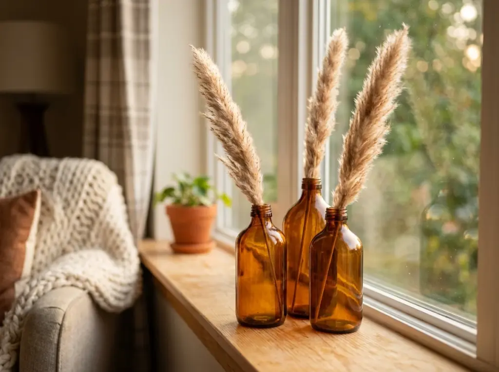 Warm Amber Bottle Display