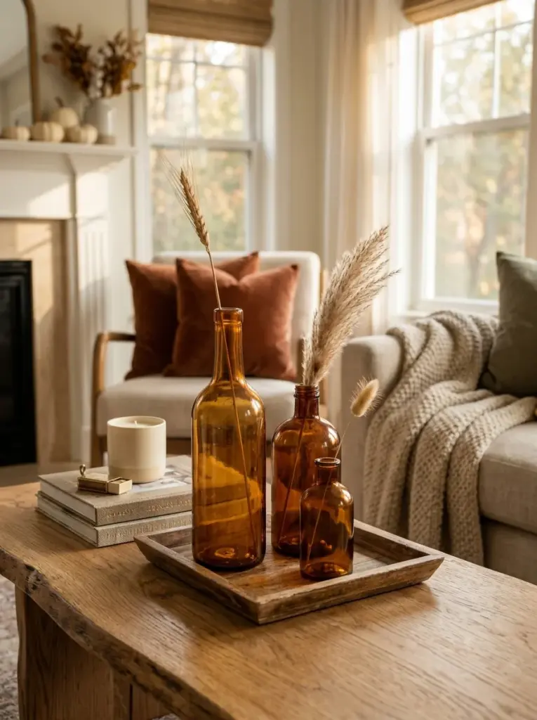 Warm Amber Glass Accents