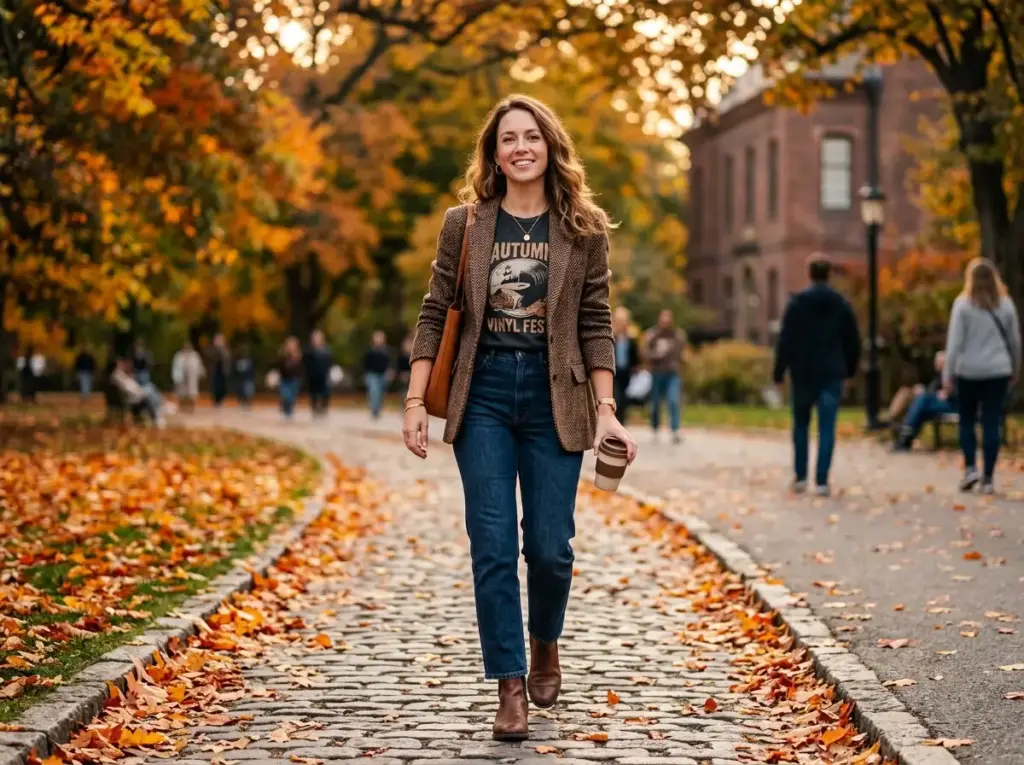 The Tailored Blazer and Graphic Tee Mashup