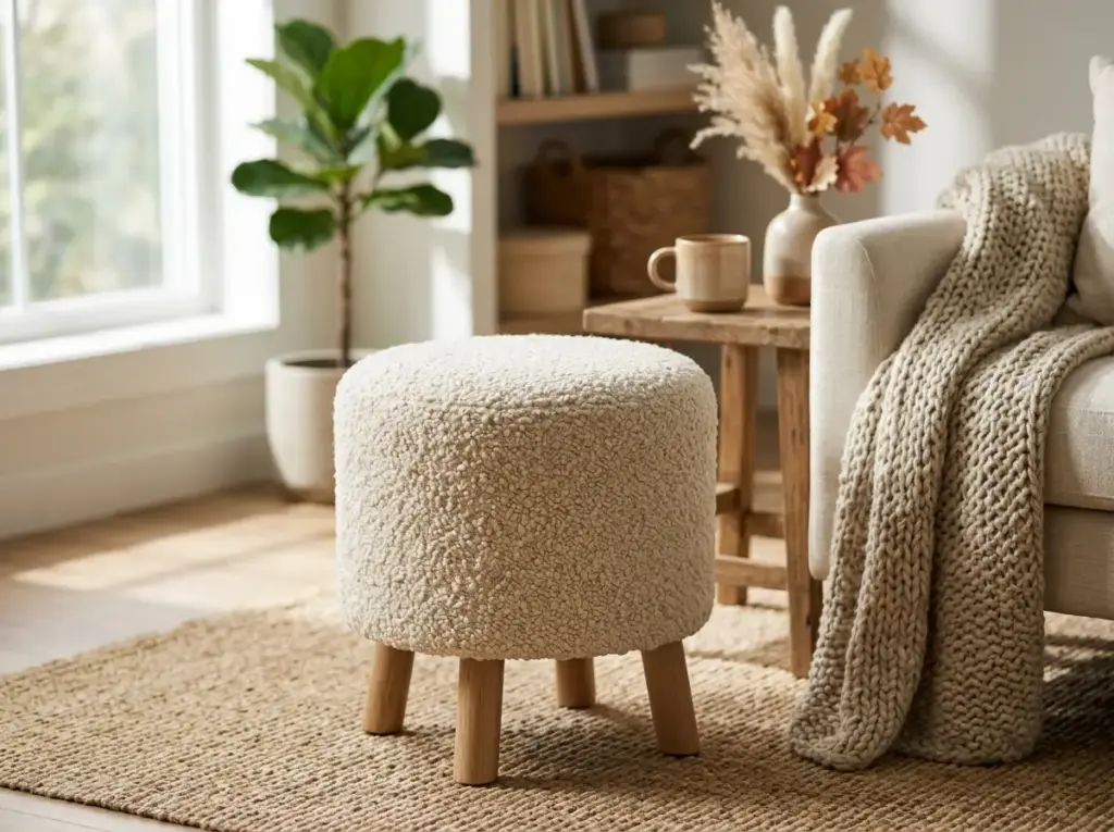 Bouclé Accent Stools