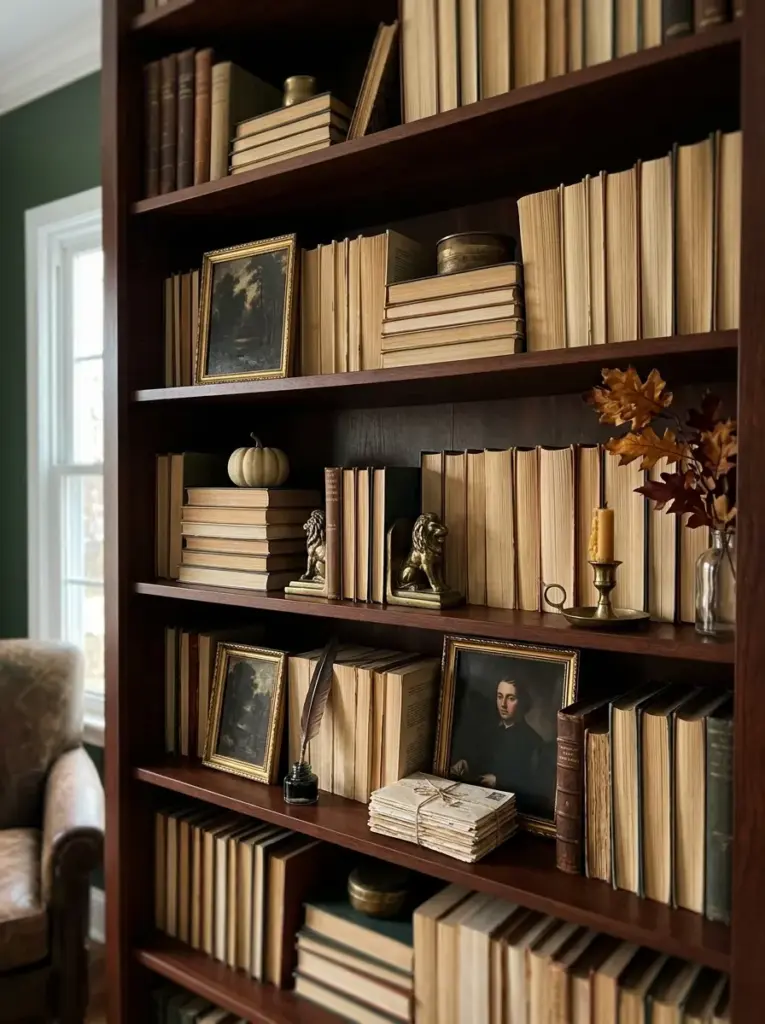 Dark Academy Styled Bookshelves