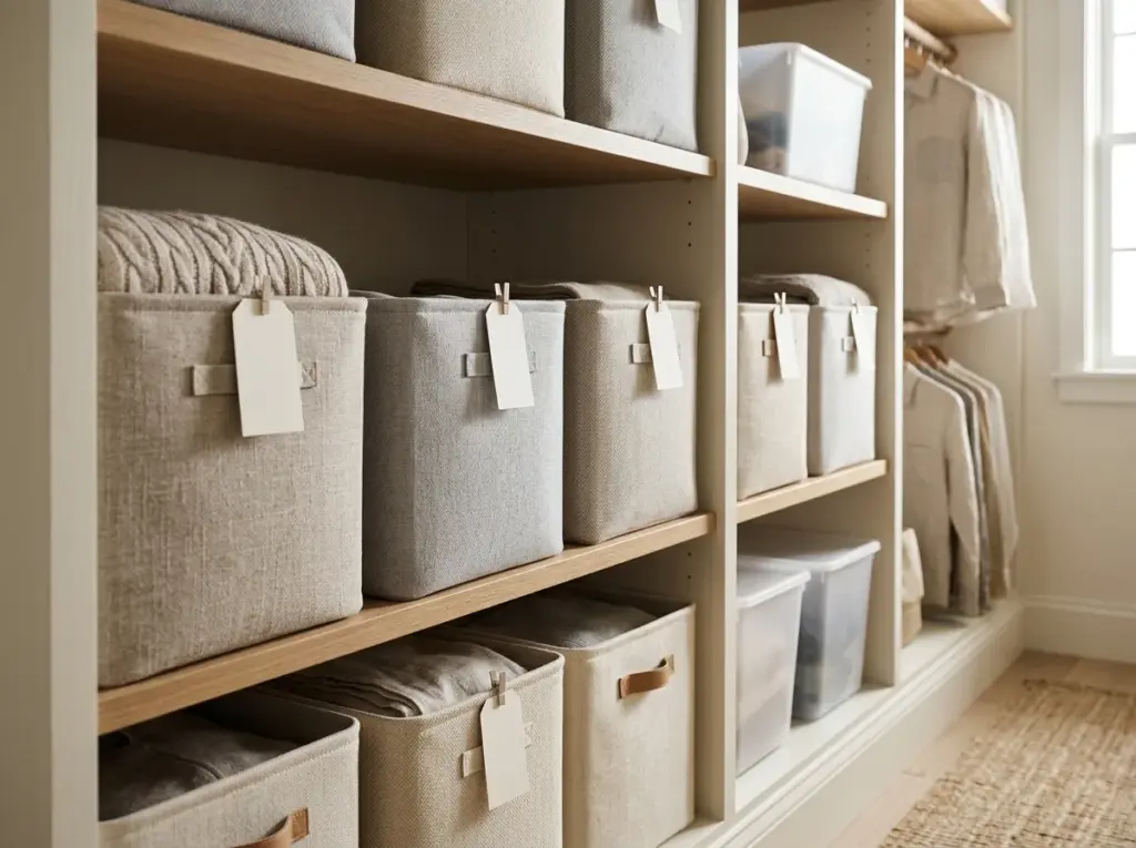 Muted Tone Fabric Bins