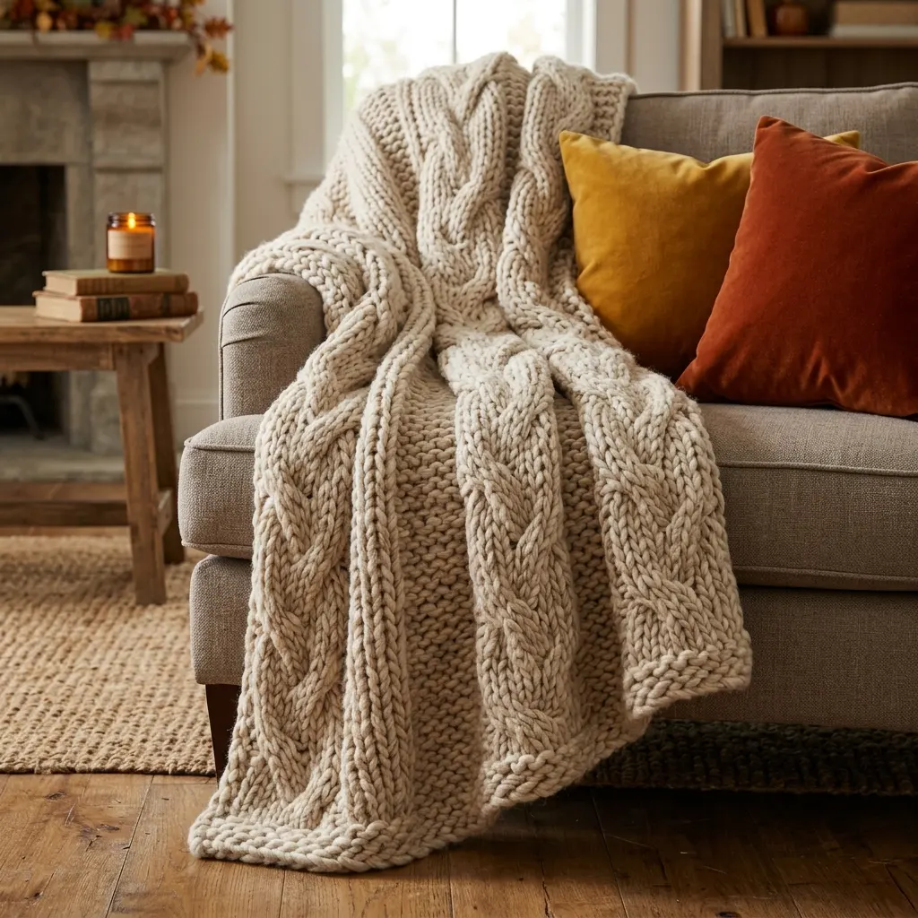 Oversized Knit Throws Everywhere