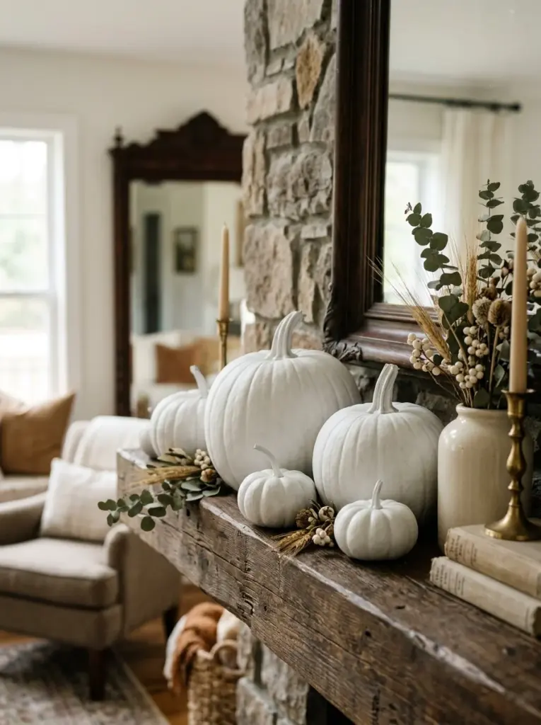 Monochromatic Matte White Pumpkins