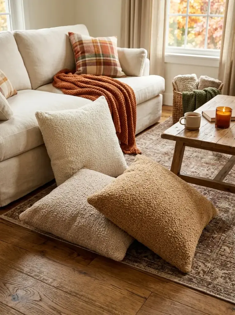 Oversized Bouclé Floor Pillows