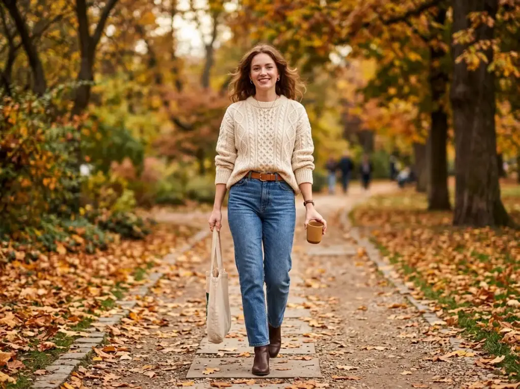 The Oversized Knit and Straight-Leg Denim Duo