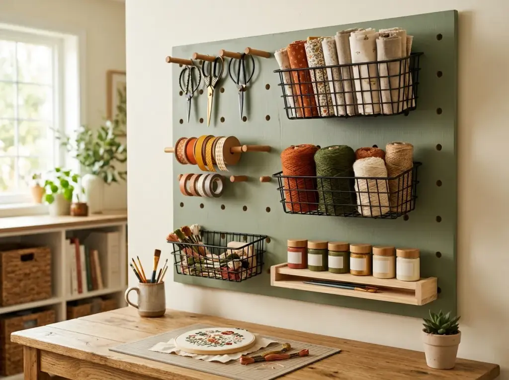 Pegboard Wall Craft Station
