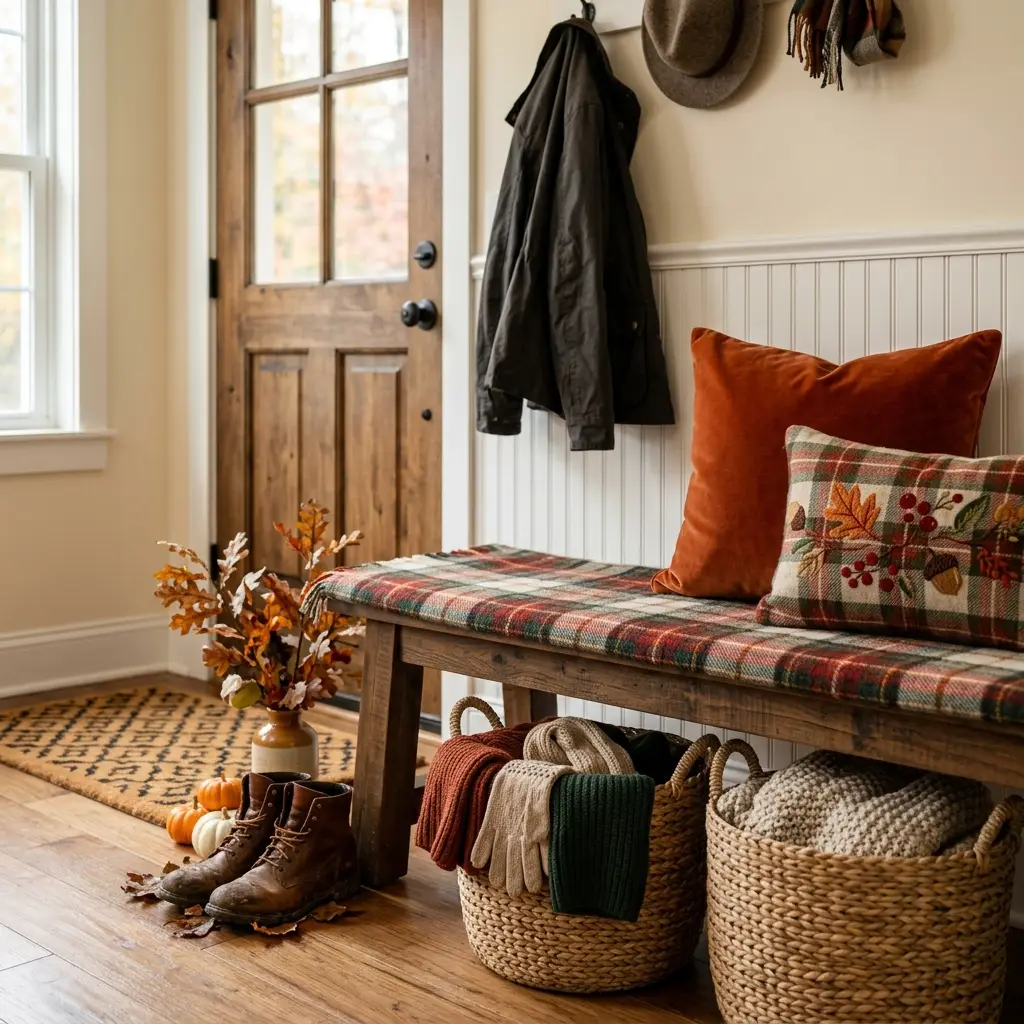 Style a Warm Entryway Bench