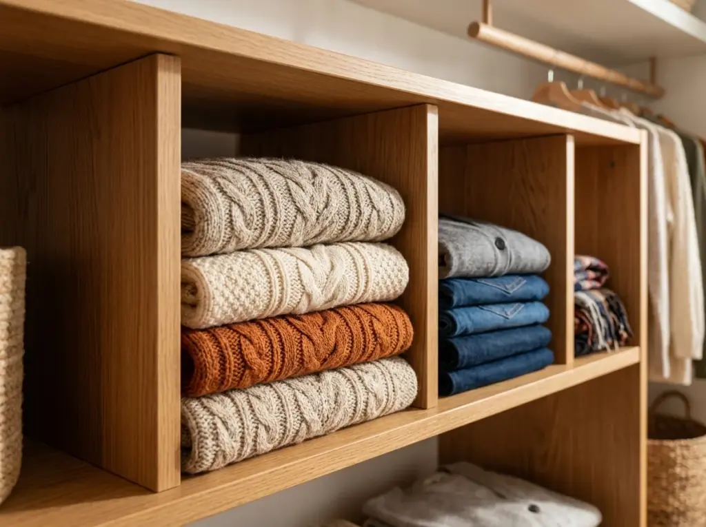 Warm Wood Shelf Dividers